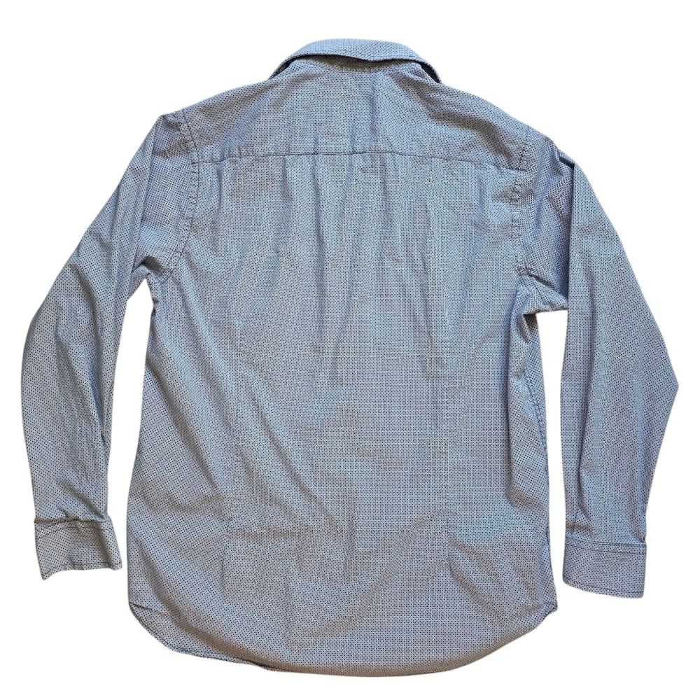 Construct Blue/White Geometric Pattern Button-Up … - image 4